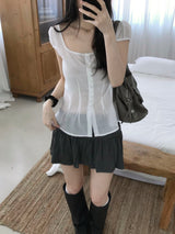 Luca Shirring Mini Skirt (2 colors)