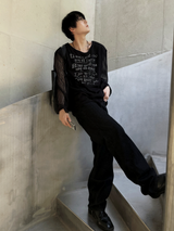 Munts Grunge Mesh Printed Knit