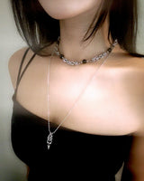 Black Onyx O-ring Connection Necklace