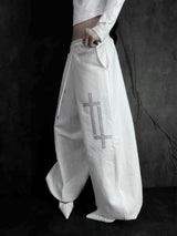cross square stud pants (2color)