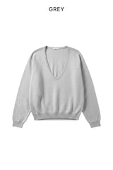 バンブーディープVネックニットトップ