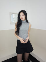 ウールアンゴラ ノースリーブ タートルネック Tシャツ