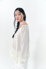 Knit Tie Long Sleeve Set Ivory