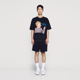 24FW FINGER-POINTING LETTERING BABY FACE SHORT SLEEVE T-SHIRT BLACK
