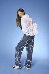 【数量限定】[unisex] heart denim pants (black) 