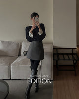 【MADE】Tuck Accent Wool Blend Mini Skort