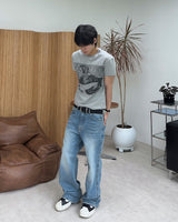 ルーデン ヴィンテージ グラフィック クロップ ショートスリーブ Tシャツ