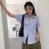 Sokit Stripe Oversized Fit Short Sleeve Shirt