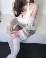 romang drape cut off-shoulder bl tie set