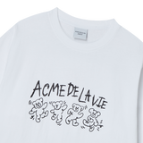 25SS ダンシングベアロゴロングスリーブTシャツ  ホワイト