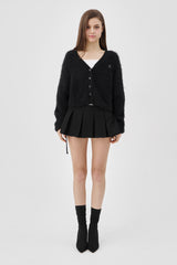 Classic sugarplum hairy cardigan, Black