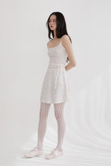 Flower strap mini dress(PINK)