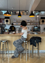 CAMO COTTON BALLOON PANTS