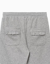 フリルブーツカットバンディングパンツ (メランジグレー)