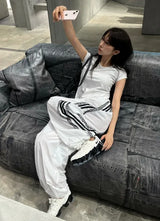 Nylon Lace-Up Track Pants [2 Colors]