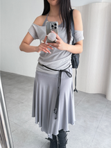 orbit off halter dress set (4color)