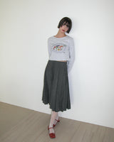 ベジクロップ ロングスリーブTシャツ, グレー