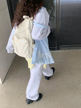 an everywhere daypack, cream beige