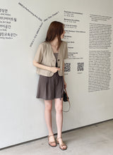 Koren V-neck Linen Short Sleeve Jacket