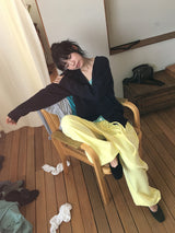 ヒオ ベーシック ルーズフィット Vネック カーディガン