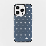 holiday epoxy bumper case (navy mini dot)