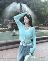 [MADE] Water, V-neck slim cardigan