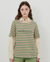 ストライプロゴTシャツ [BEIGE]