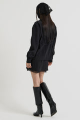 Sheer String Blouse, Black
