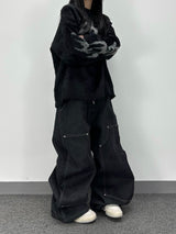 double-knee big denim carpenter pants