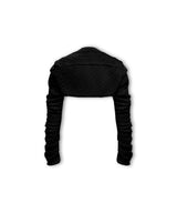 WRINKLE BOLERO, BLACK