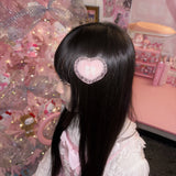 fluffy hair clip-baby heart