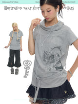 BETWEENAND  オリジナル サマー グレー カラー ショートスリーブ Tシャツ