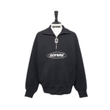 Black Logo Half Zip-Up Sweatshirt