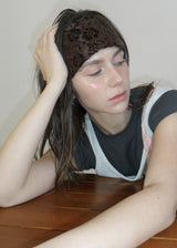 [shiwonderful x voor] Floral Lace Hair Band_Brown