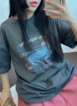 MY GALAXY☪🌌✨AURORA PRINTING T SHIRT 🎀🩶2COLOR