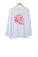 ウェーブレタリング長袖Tシャツ