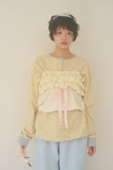 KIKI HENLEY NECK WAFFLE TOP (BUTTER)