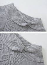 Present Ribbon Twist Loose Off Shoulder Knit (4color)