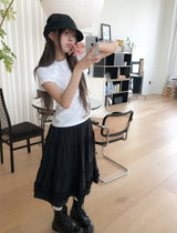 フォルネルアンバランス襟付き半袖Tシャツ
