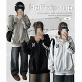 Double Track Half Zip-Up Hoodie