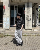 ロベンピンタックカーブドスウェットパンツ