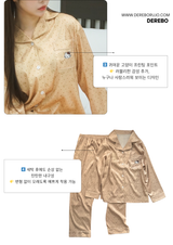 gold silk dot pajama set