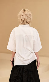Bijou point short sleeve shirts Ivory