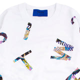 エスニックフラワーロゴクロップ半袖 MTM Tシャツ(UNISEX)_SYS5TS01WT