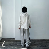Waffle Knit Double-Zip Button Detail Hooded Jacket