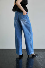 AZURE WIDE DENIM PANTS / BLUE