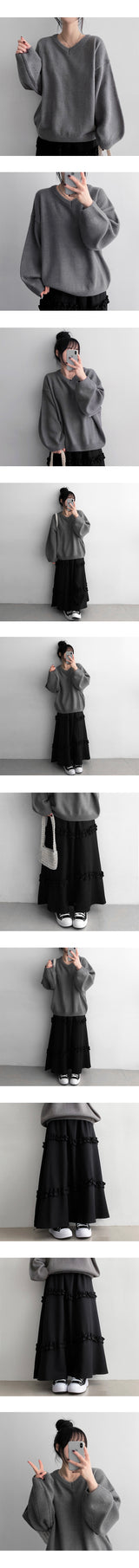 Ind boxy punching balloon V-knit