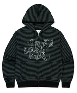 エンプティストライプジップアップフーディー