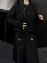 daily basic span round knit (2color)