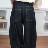Kenz Balloon Fit Panel Wide Summer Denim Jeans 1 Color